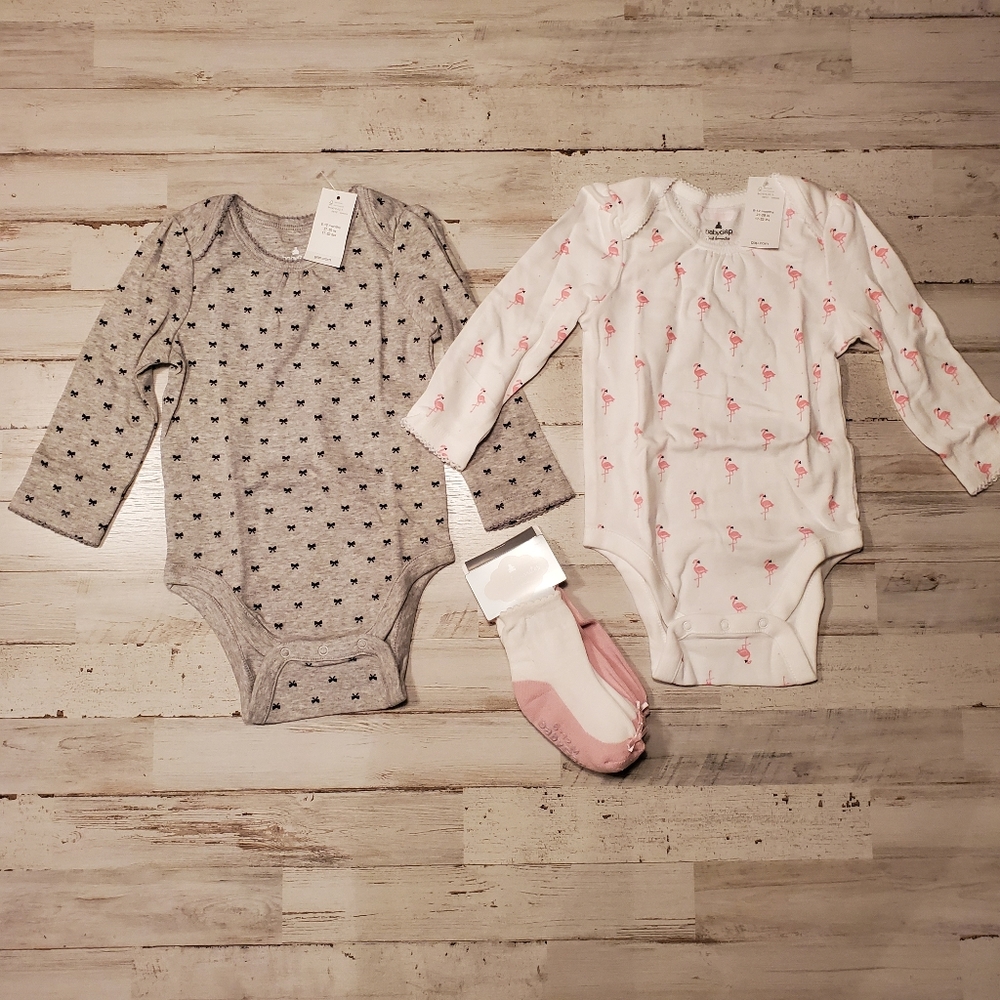 ☆3/$15☆ NWT - 2 Long Sleeve One Piece Onesie